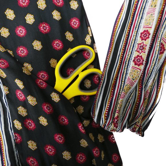 Free People Rain or Shine Mini Dress Pockets Pebbled Chiffon Lace Up V Neck S - Picture 7 of 8